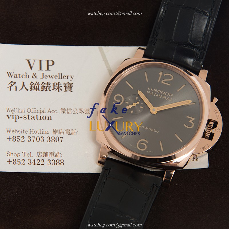 -54321 - PANERAI PAM00675 LUMINOR AUTO 18KT ROSE GOLD REPLICA WATCH - DARK GREY DIAL - Image 5