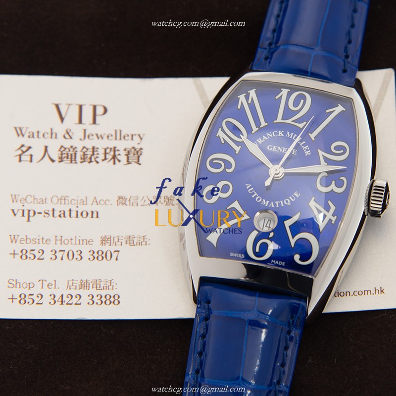 Franck Muller 8880 B SC DT AC - BLUE Replica Watch With Automatic Movement, Blue Dial, Steel Case - Image 5