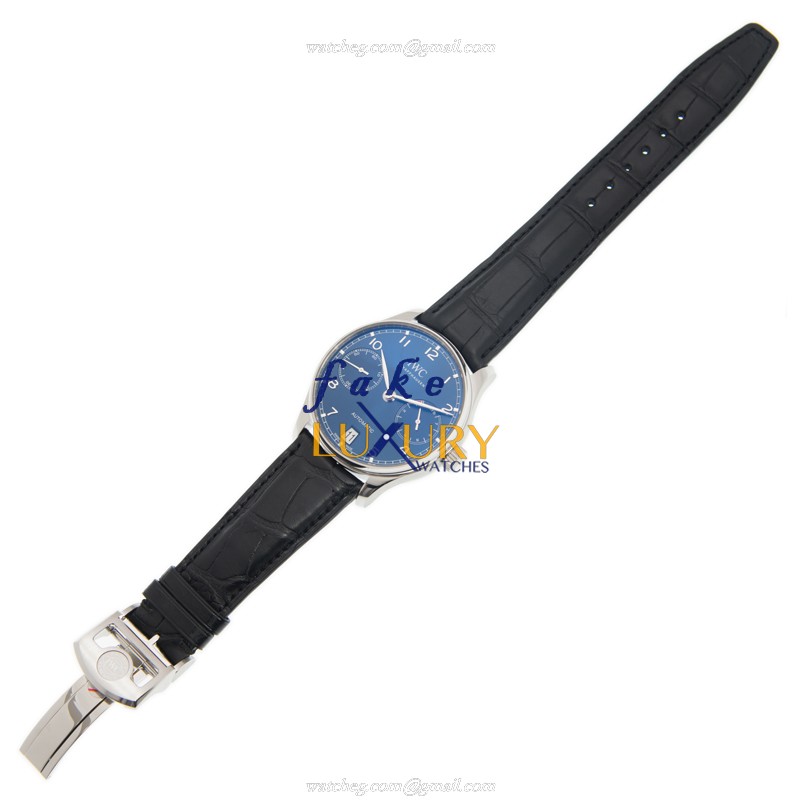 IW500710 - IWC Portuguese Replica Watch Blue Dial Automatic Stainless Steel Alligator - Image 2