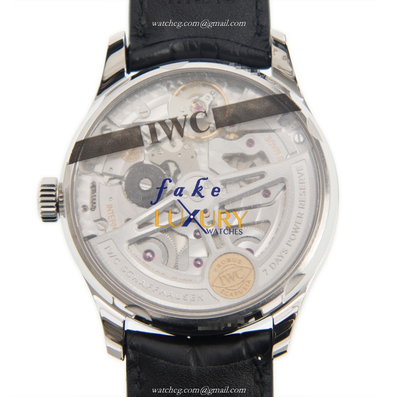IW500710 - IWC Portuguese Replica Watch Blue Dial Automatic Stainless Steel Alligator - Image 3