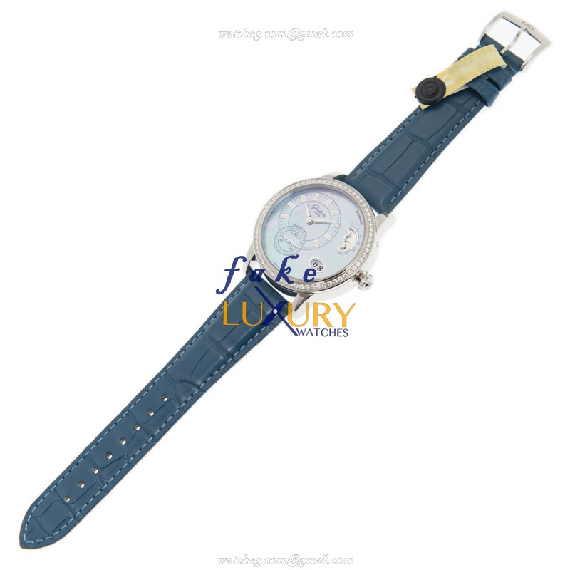 Glashutte 1-90-12-03-12-02 PANO Replica Watch - Blue Dial - Automatic - Steel Case - Alligator Strap - Image 2