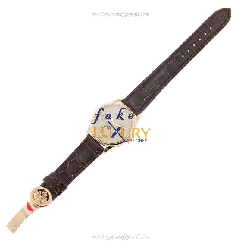 Patek Philippe 5327J-001 Replica Watch Automatic Movement White Dial 18kt Yellow Gold Case Brown - Image 2