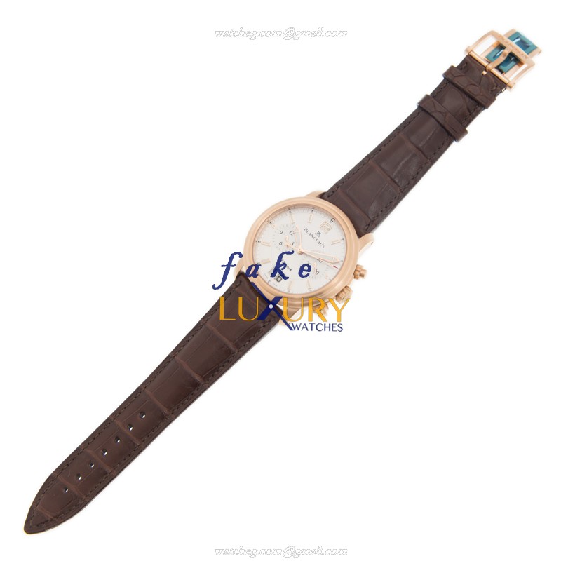 Blancpain LEMAN Replica Watch 2885F-36B42-53B Automatic 18kt Rose Gold Silvery White Dial Brown - Image 2
