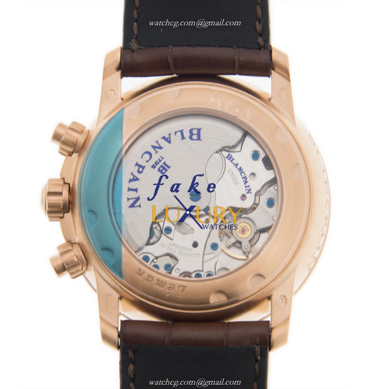 Blancpain LEMAN Replica Watch 2885F-36B42-53B Automatic 18kt Rose Gold Silvery White Dial Brown - Image 3