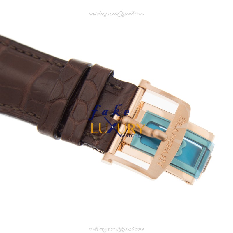 Blancpain LEMAN Replica Watch 2885F-36B42-53B Automatic 18kt Rose Gold Silvery White Dial Brown - Image 4