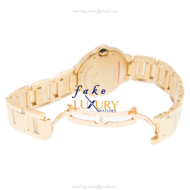 Cartier Ballon Bleu Automatic Replica Watch WE9004Z3 18kt Gold Diamond Silver Dial 36.6mm - Image 5