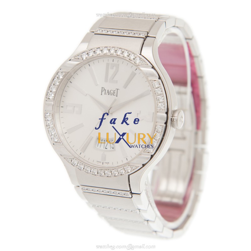 Piaget G0A36225 POLO Replica Watch, Automatic Movement, Silver Dial, 18kt White Gold & Diamond Case - Image 3
