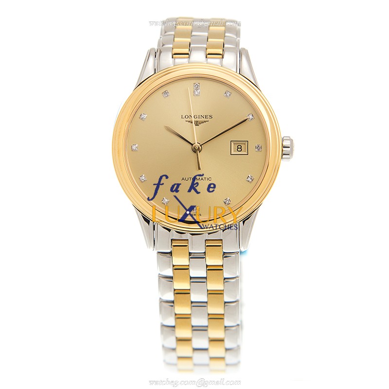 L4.374.3.37.7 - Longines Flagship Replica Watch - Automatic PVD Gold Case Gold Dial Two Tone - Image 2