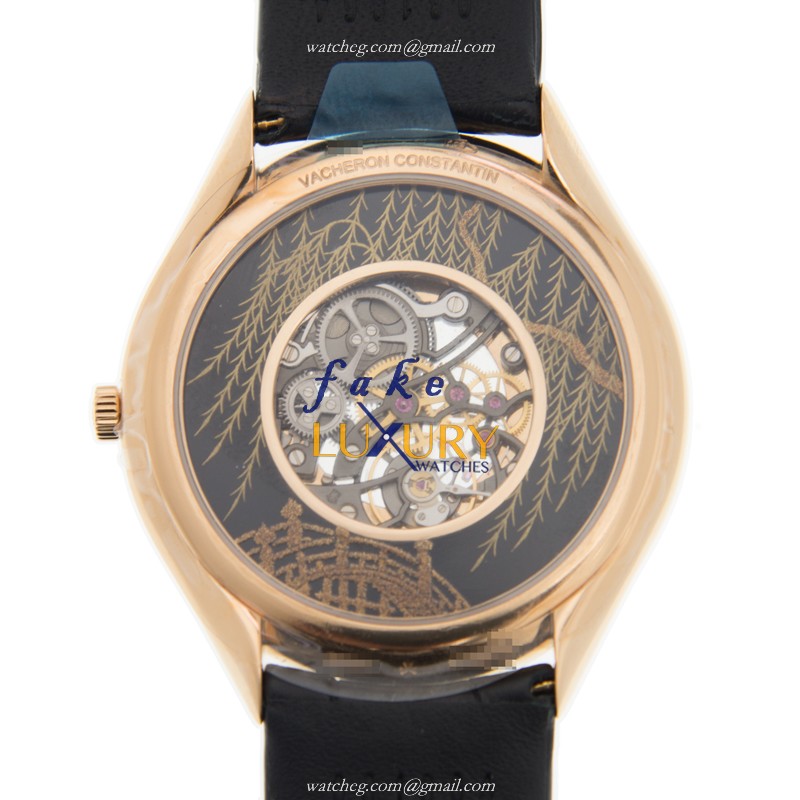 Vacheron Constantin 33222/000R-9701 Replica Watch, Manual Wind, 18kt Rose Gold, Black Dial - Image 3