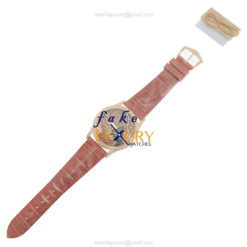 5077/100R-015 - Patek Philippe Calatrava Replica Watch - 18kt Rose Gold Diamonds - Automatic Orange - Image 2