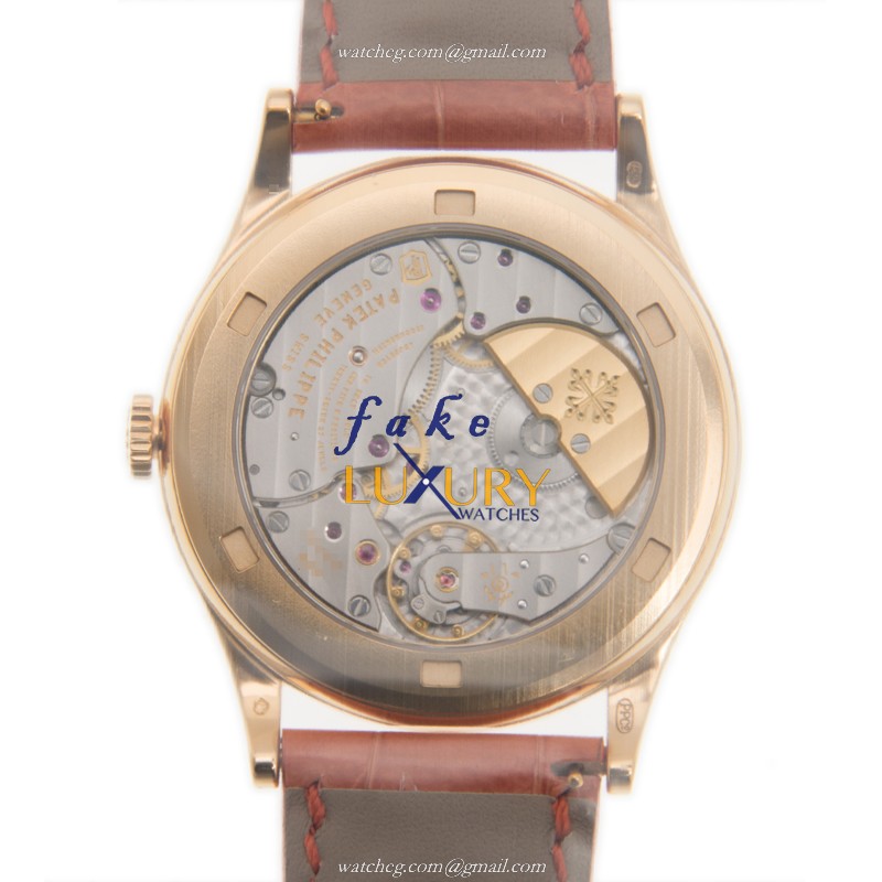5077/100R-015 - Patek Philippe Calatrava Replica Watch - 18kt Rose Gold Diamonds - Automatic Orange - Image 3