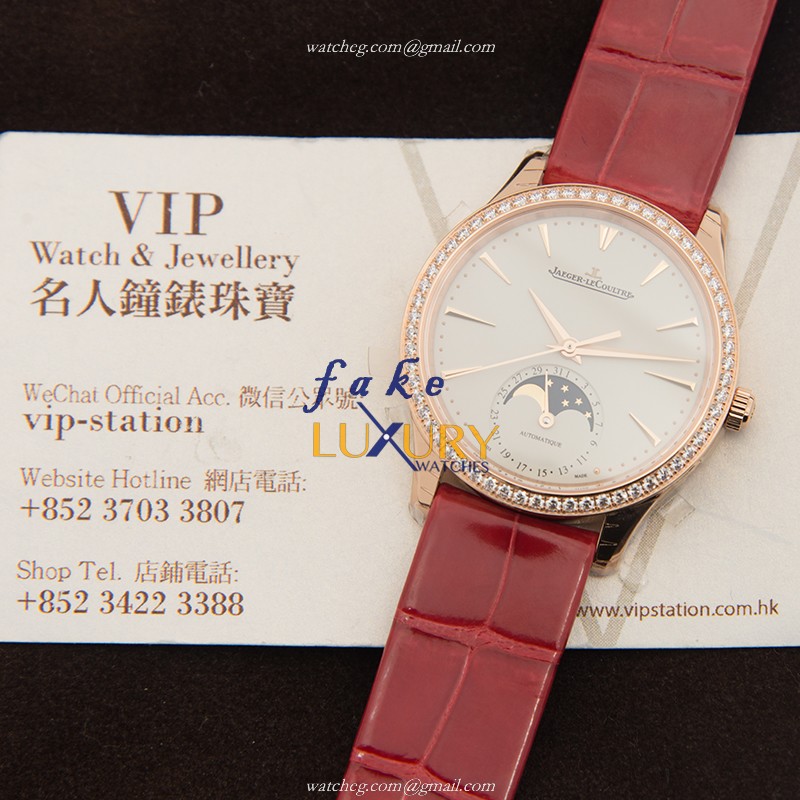 Jaeger-Lecoultre Q1252501 Luxury Replica Watch, Auto Movement, 18kt Rose Gold Diamond Case, White - Image 5