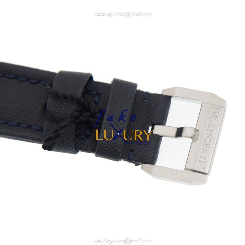 Blancpain 5100-1140-O52A Fifty Fathoms Replica Watch, Automatic, Blue Dial, Steel Case, Leather - Image 4