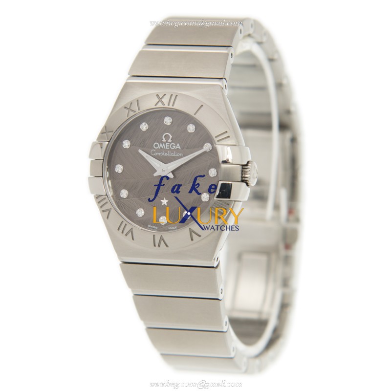Omega 123.10.27.60.56.001 Constellation Quartz Stainless Steel Replica Watch, Auto, Dark Grey Dial - Image 3