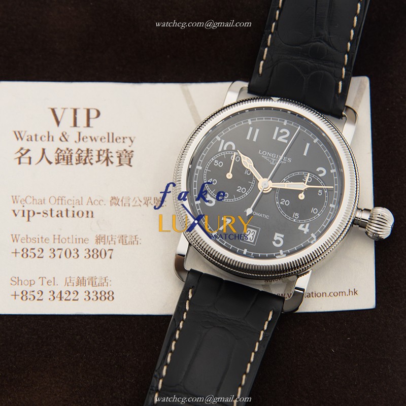 Longines L2.783.4.53.0 Heritage Replica Watch, Automatic Movement, Black Dial, Steel Case - Image 5