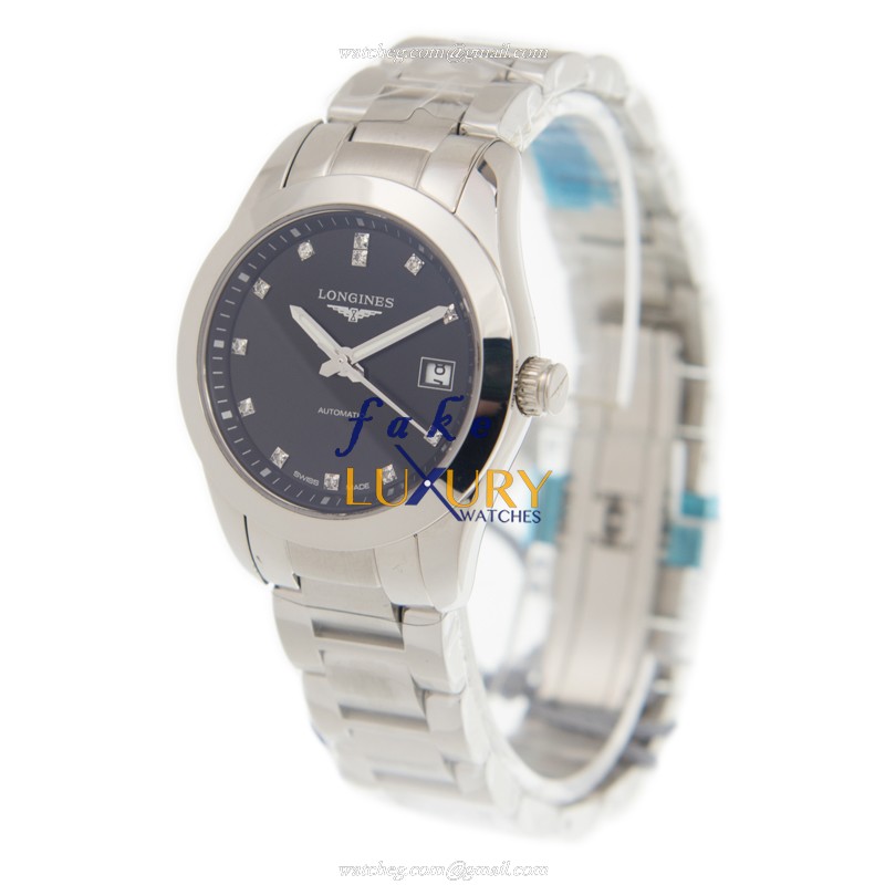 Longines L2.285.4.58.6 Conquest Classic Automatic Stainless Steel Black Dial Replica Watch - Image 3