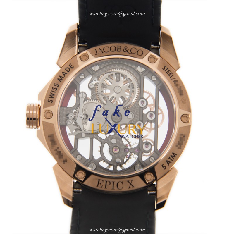 Jacob & Co EX100.40.LD.OP.A CA4A Manual Wind Rose Gold & Steel Case Replica Watch 44mm - Image 3