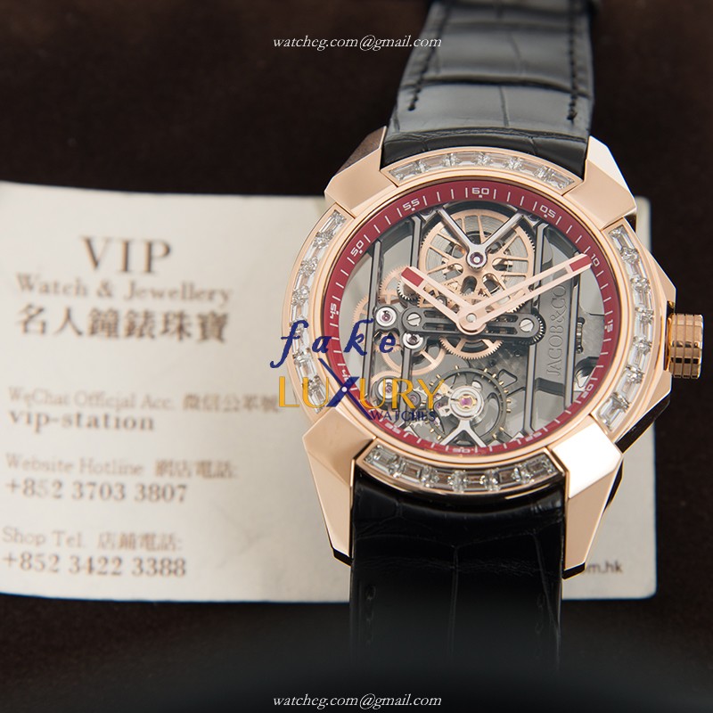 Jacob & Co EX100.40.LD.OP.A CA4A Manual Wind Rose Gold & Steel Case Replica Watch 44mm - Image 5