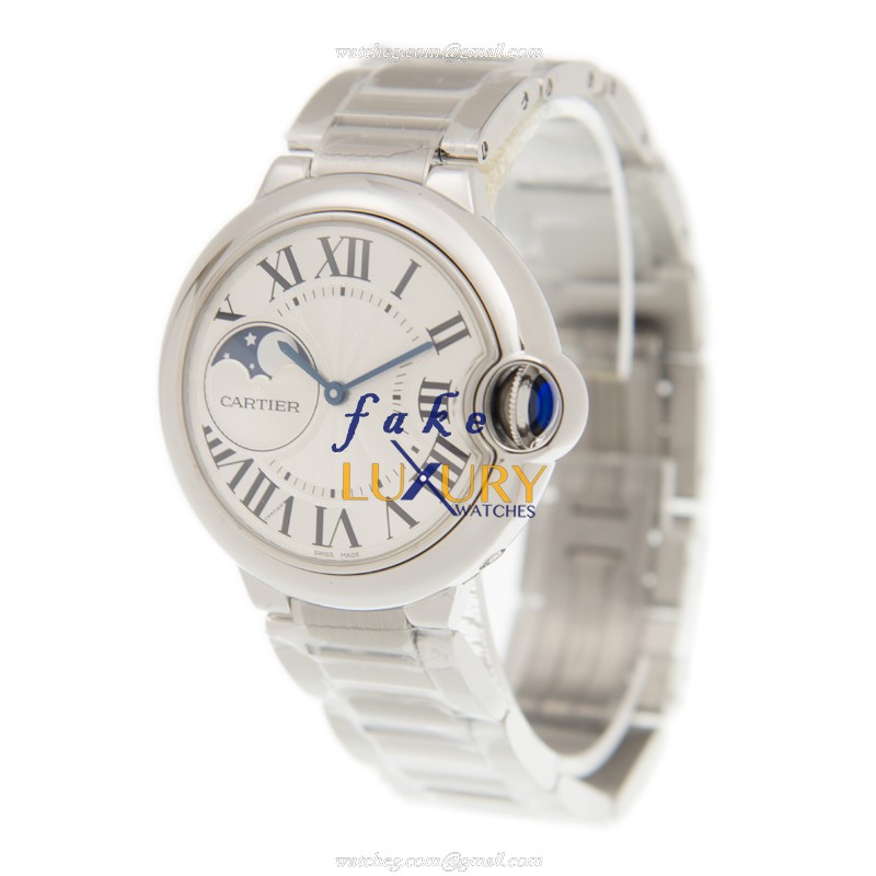 Cartier WSBB0021 BALLON BLEU Automatic Steel Case Replica Watch, Silver Dial, Stainless Steel - Image 3