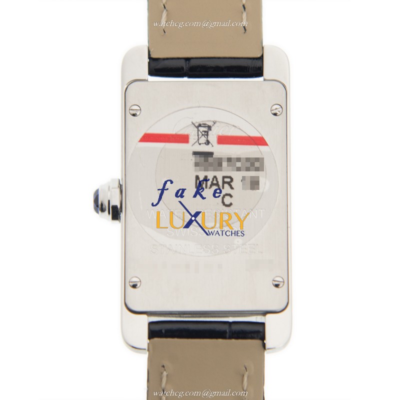 Cartier WSTA0016 Replica Watch, Silver Dial, Steel Case, Blue Alligator Strap, Quartz Movement - Image 3