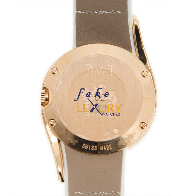 Piaget G0A42151 Limelight Quartz 18kt Rose Gold Diamonds White Satin Replica Watch - Image 3