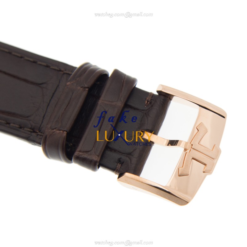 Jaeger-Lecoultre Q8012520 GEOPHYSIC Automatic 18kt Rose Gold - Silver Dial - Leather Strap Replica - Image 4