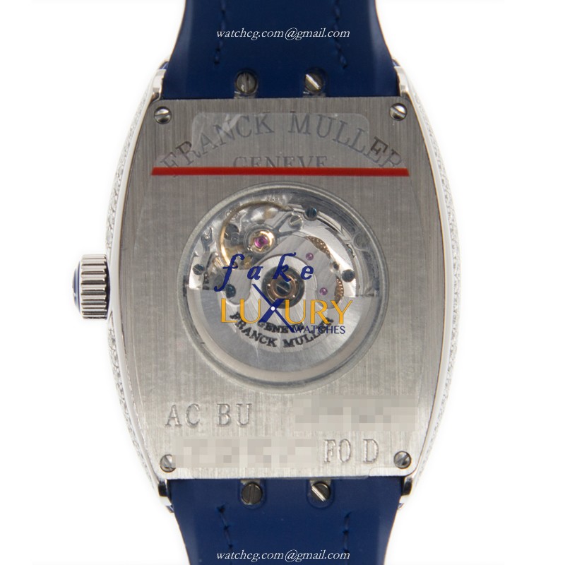 Franck Muller V 32 SC AT FO D AC.BU VANGUARD Replica Watch, 32mm, White Dial, Steel & Diamonds Case - Image 3