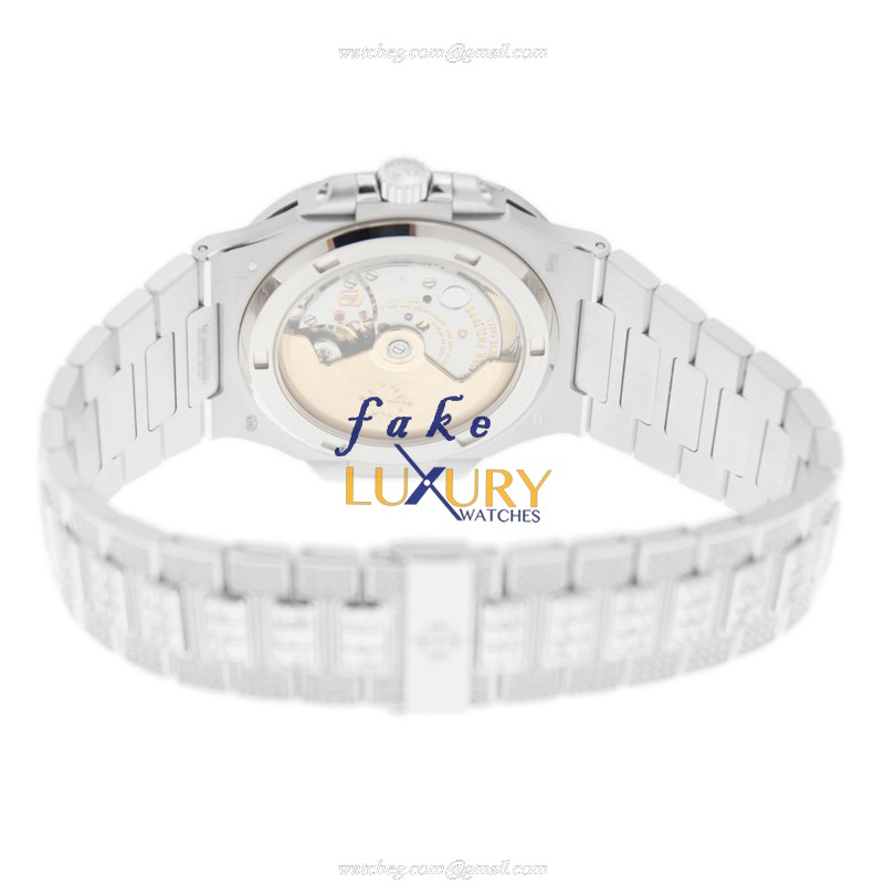 Patek Philippe Nautilus 5719/10G-010 Automatic 18kt White Gold Diamond Silver Dial Replica Watch - Image 4