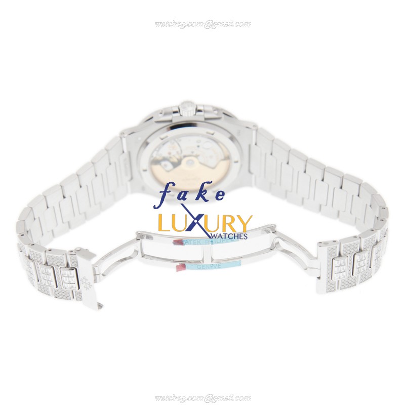 Patek Philippe Nautilus 5719/10G-010 Automatic 18kt White Gold Diamond Silver Dial Replica Watch - Image 5