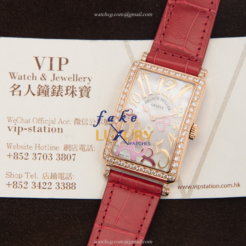 Franck Muller 952 QZ REL 8CD MOP RS D 1R5N | Quartz | 18kt Rose Gold & Diamonds | Replica Watch - Image 5