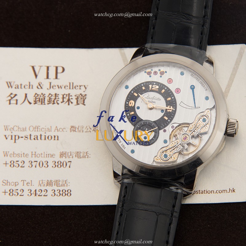 Glashutte 1-66-01-04-34-05 Replica Watch, Silver Dial, 18kt White Gold Case, Manual Wind - Image 5