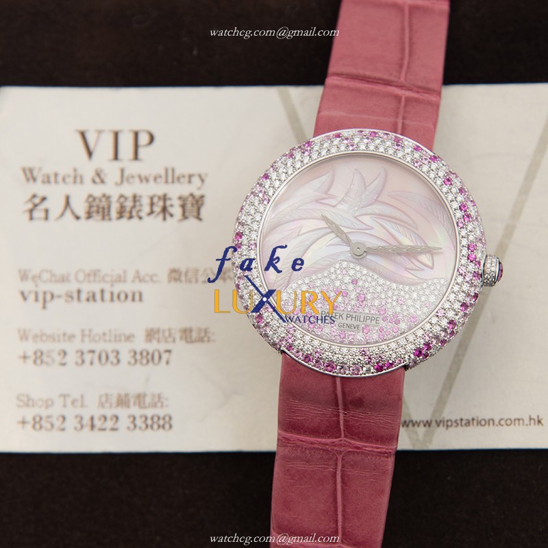 Patek Philippe 4899/900G-001 Calatrava Replica Watch - Pink Mother of Pearl Dial - Automatic - 18kt - Image 5