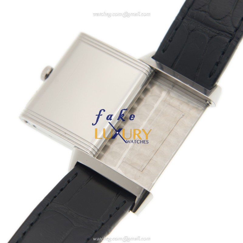 Jaeger-Lecoultre Q2438520 REVERSO Manual Wind Stainless Steel Replica Watch, Silver Dial, Alligator - Image 4