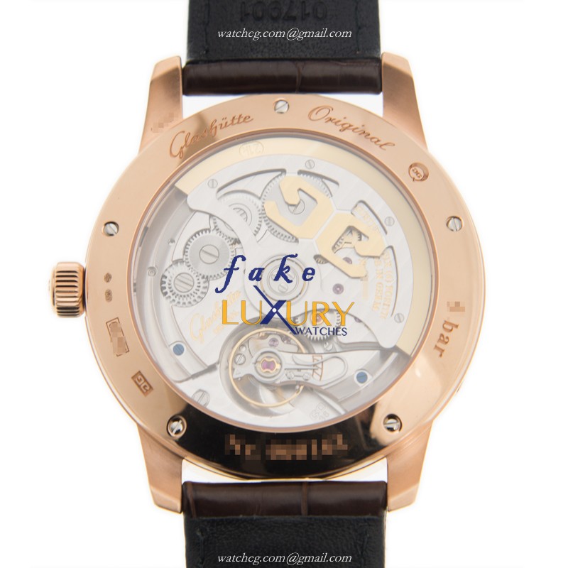 Glashutte Senator Skeleton Replica Watch 1-36-02-02-05-30 Automatic 18kt Rose Gold White Dial - Image 3