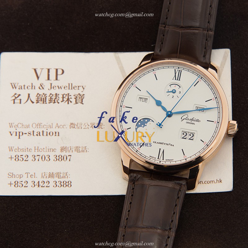 Glashutte Senator Skeleton Replica Watch 1-36-02-02-05-30 Automatic 18kt Rose Gold White Dial - Image 5