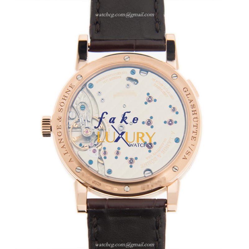 A Lange & Sohne LANGE 1 192.032 Automatic 18kt Rose Gold Silvery Dial Replica Watch - Image 3