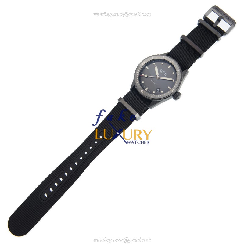 Blancpain 5000-0130-NABA Fifty Fathoms Replica Watch, Automatic, Ceramic Case, Black Dial - Image 2
