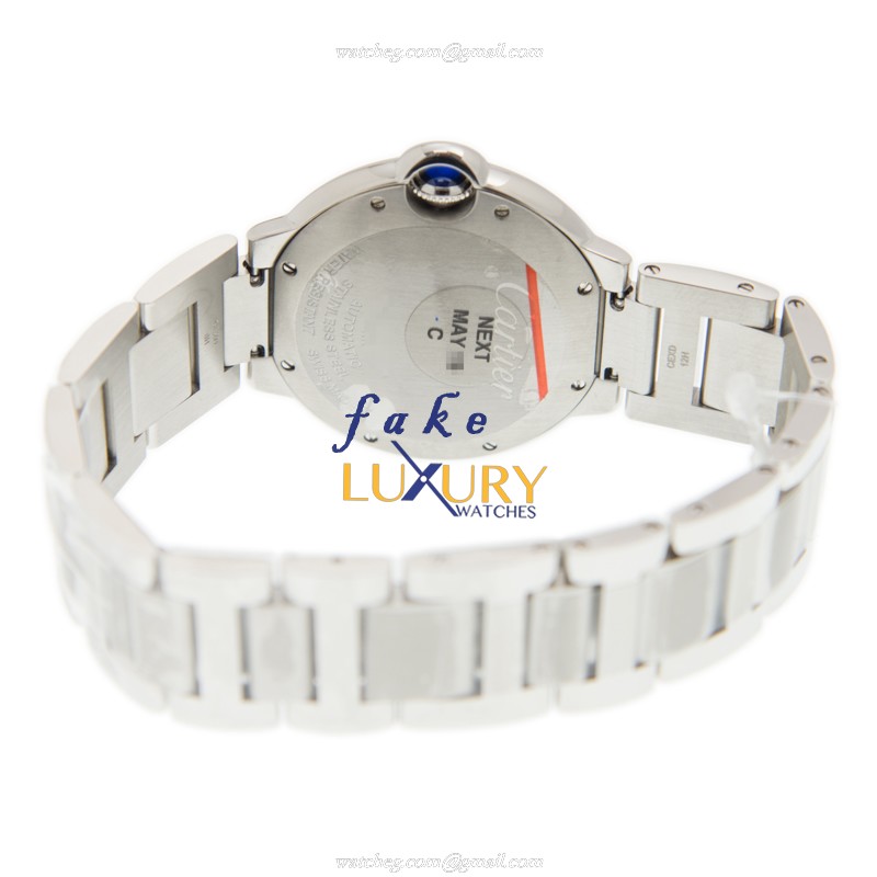 Cartier W4BB0017 Ballon Bleu Automatic Stainless Steel Diamonds Silver Dial Replica Watch - Image 4