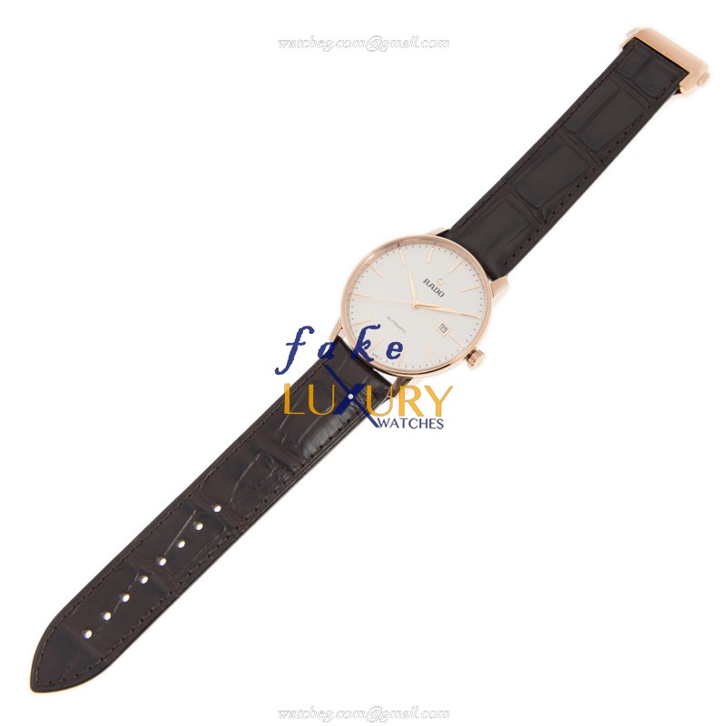 Rado Coupole Classic R22877025 - Replica Watch - 41mm - Automatic - White Dial - Brown Leather Strap - Image 2