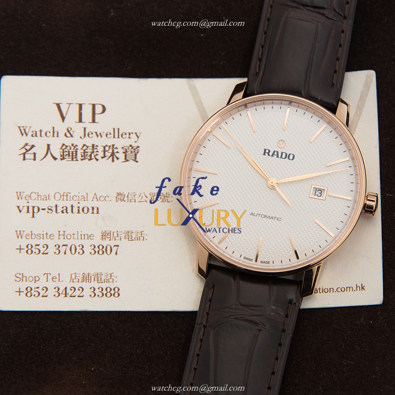 Rado Coupole Classic R22877025 - Replica Watch - 41mm - Automatic - White Dial - Brown Leather Strap - Image 5