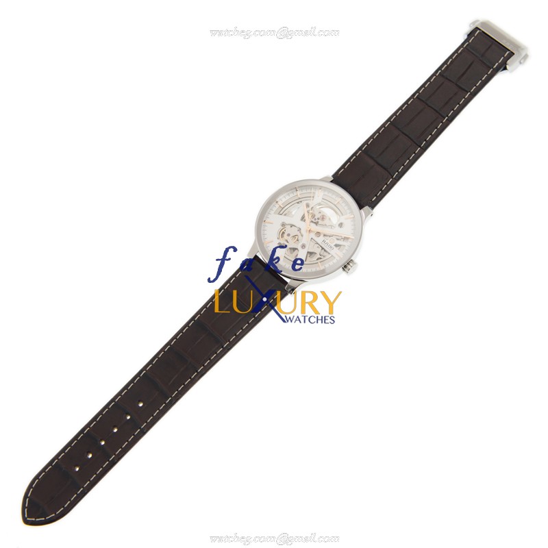 Rado R30179105 CENTRIX | Automatic | Silver Dial Brown Leather | Steel | Replica Watch - Image 2