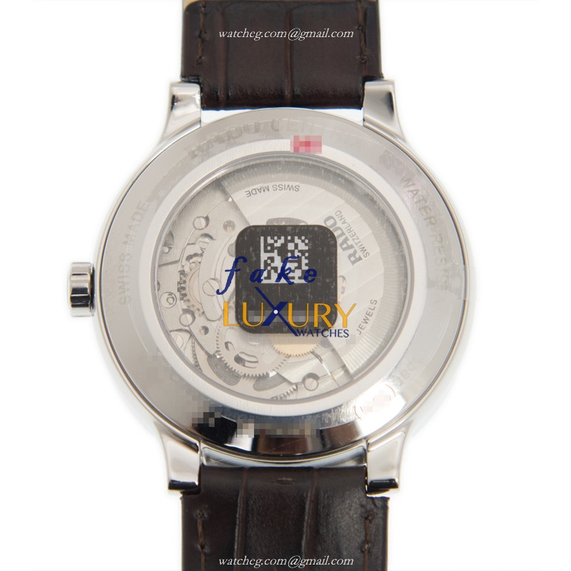 Rado R30179105 CENTRIX | Automatic | Silver Dial Brown Leather | Steel | Replica Watch - Image 3