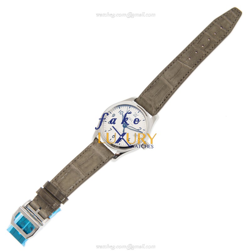 IWC IW324007 Pilots Automatic Replica Watch, Silver Dial, Steel Case, Grey Alligator Strap - Image 2