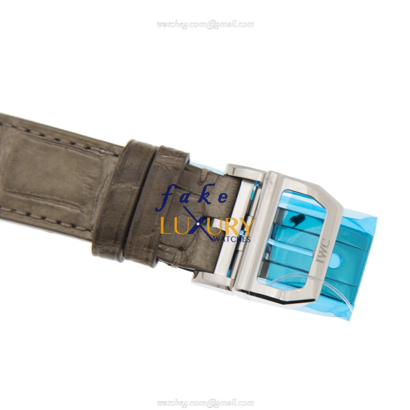 IWC IW324007 Pilots Automatic Replica Watch, Silver Dial, Steel Case, Grey Alligator Strap - Image 4