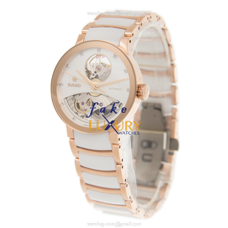Rado CENTRIX R30248902 Automatic Gold-Plated Steel White Dial Ceramic Strap Replica Watch - Image 3