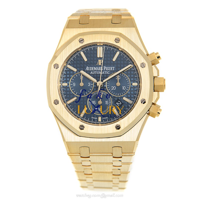 Audemars Piguet 26320BA.OO.1220BA.02 Royal Oak Replica Watch, Blue Dial, 18kt Yellow Gold Case - Image 2