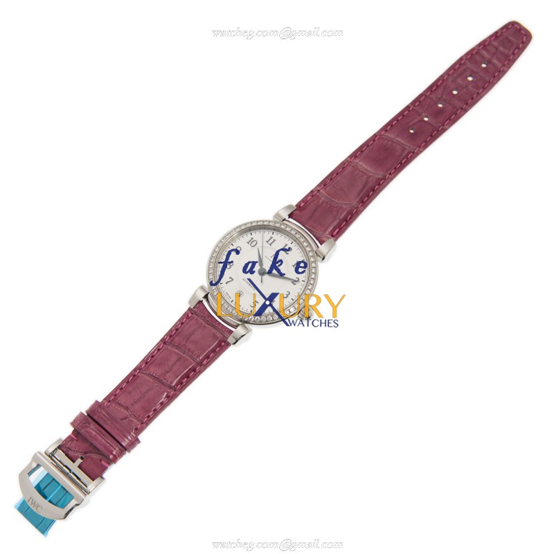 IW458308 - IWC Da Vinci Replica Watch Automatic Stainless Steel Diamonds White Dial Purple Strap - Image 2