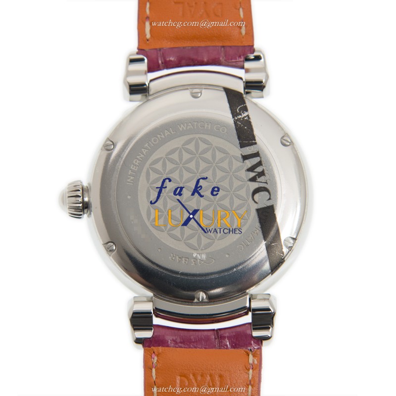 IW458308 - IWC Da Vinci Replica Watch Automatic Stainless Steel Diamonds White Dial Purple Strap - Image 3
