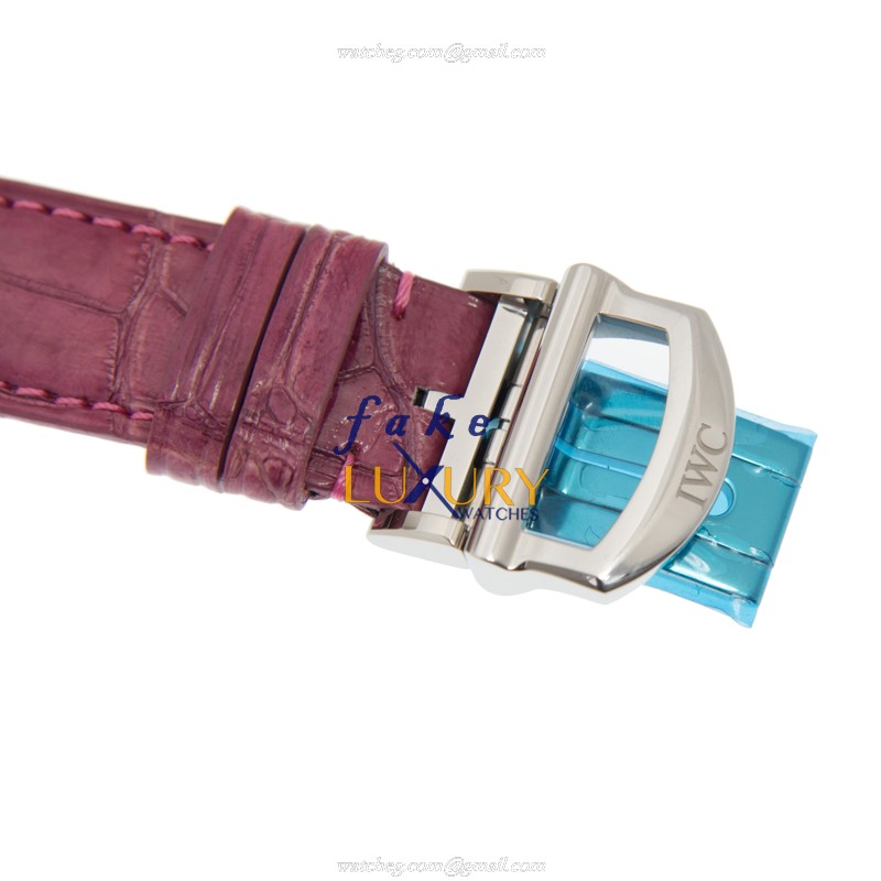 IW458308 - IWC Da Vinci Replica Watch Automatic Stainless Steel Diamonds White Dial Purple Strap - Image 4