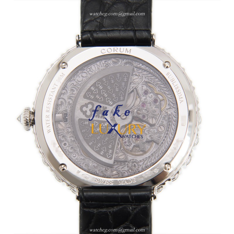 Corum 058.100.69/0001 PN02 Replica Watch, 38mm Automatic, White Mother of Pearl Dial, 18kt Gold & - Image 3
